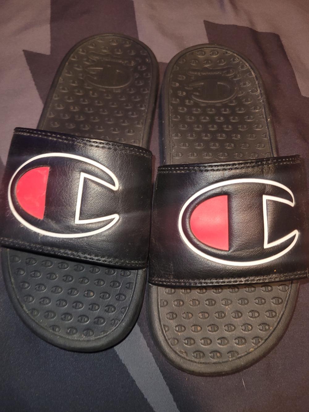 Champion Kids' Black & Red Slide Sandals